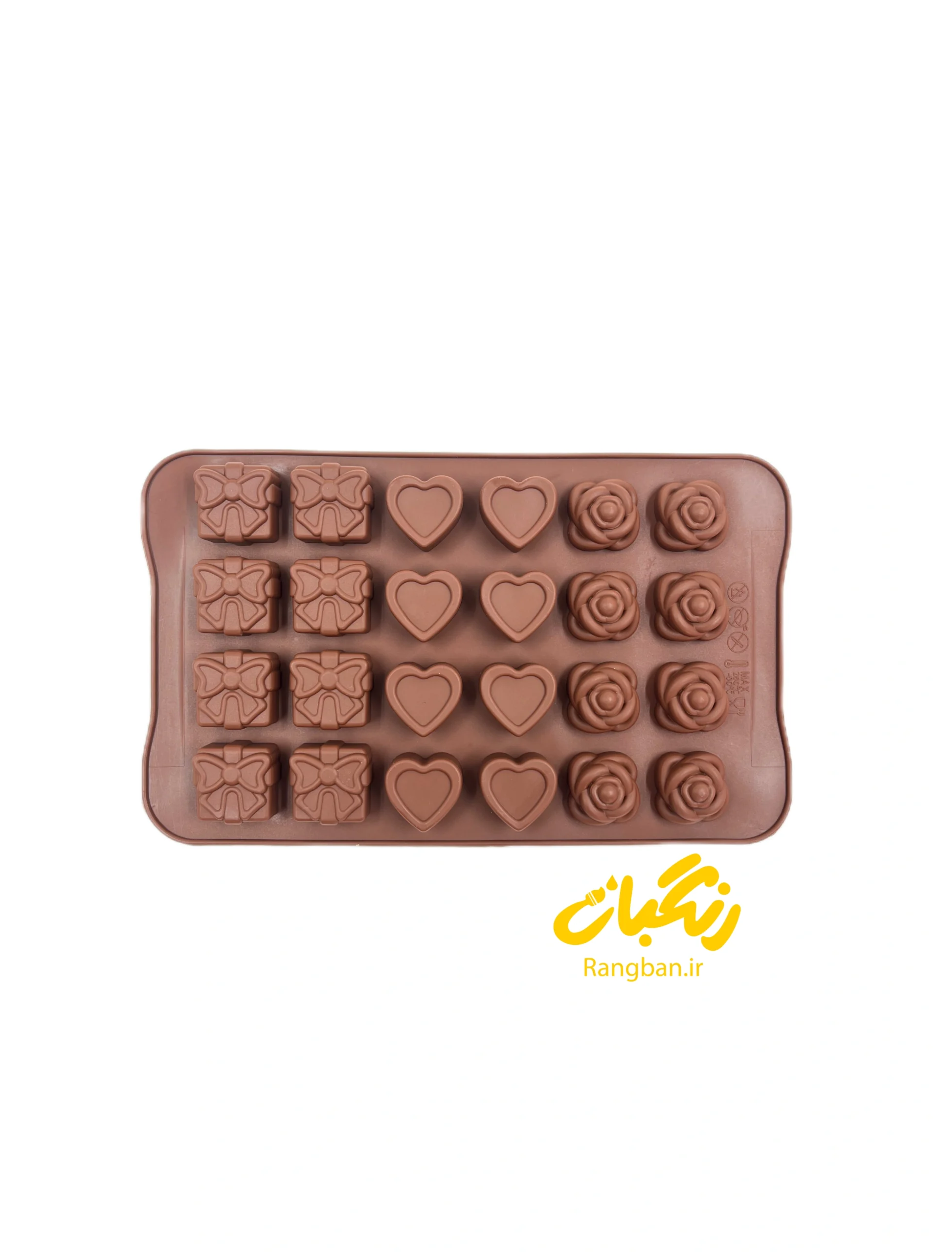 قالب سیلیکون ورقی قلب و تاج و پاییون