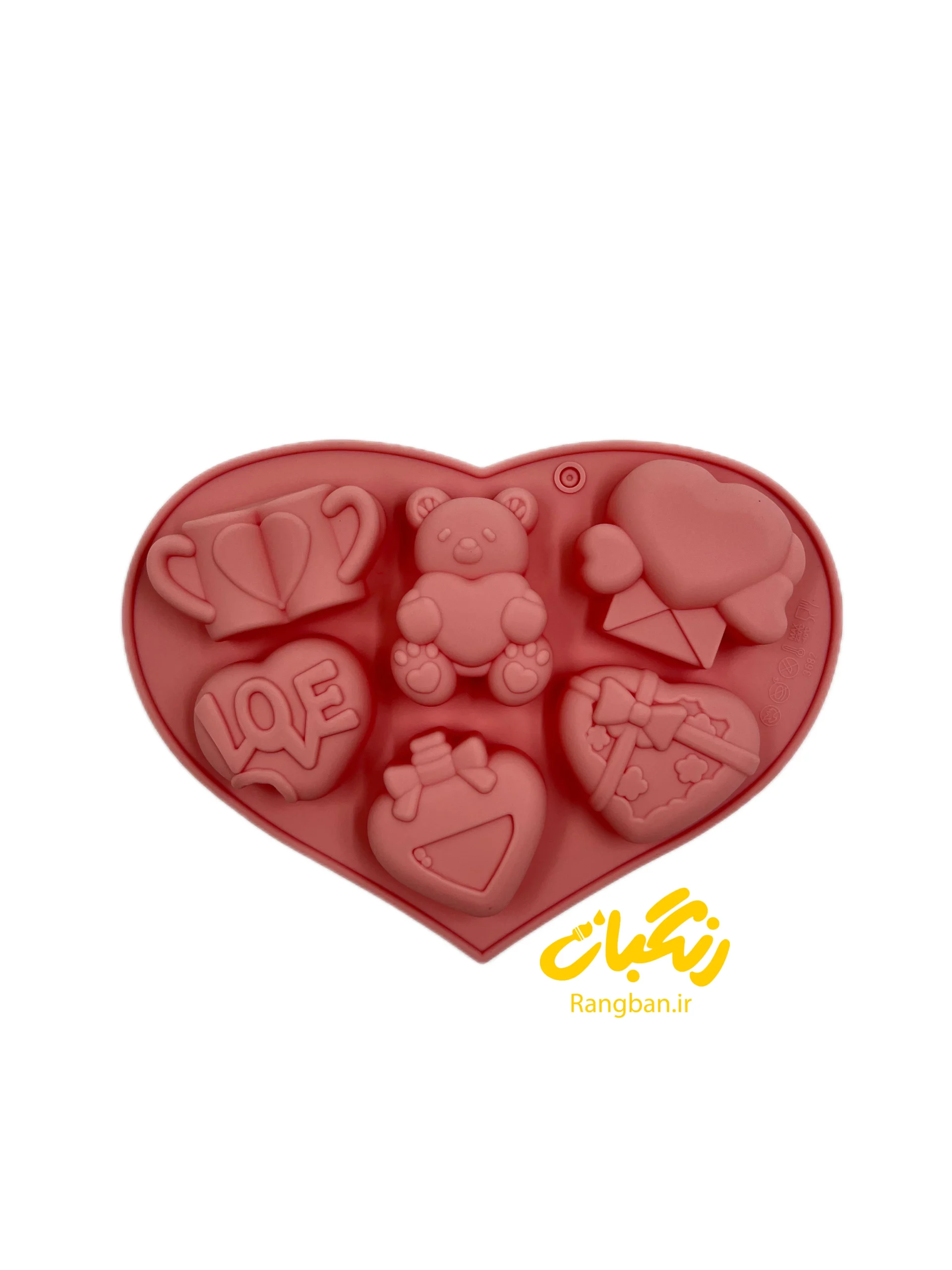 قالب سیلیکونی ورقی قلب و خرس دار لاو